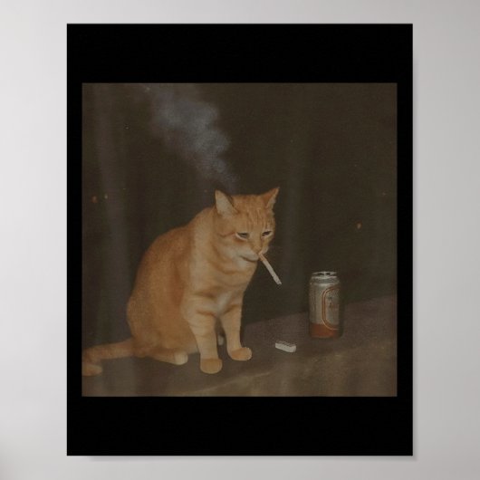 Wizard Cigarette Kitten Funny Smoking Cat Meme Bra Poster (Vorne)