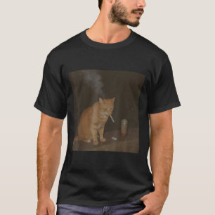Wizard Cigarette Kitten Funny Smoking Cat Meme Bra T-Shirt