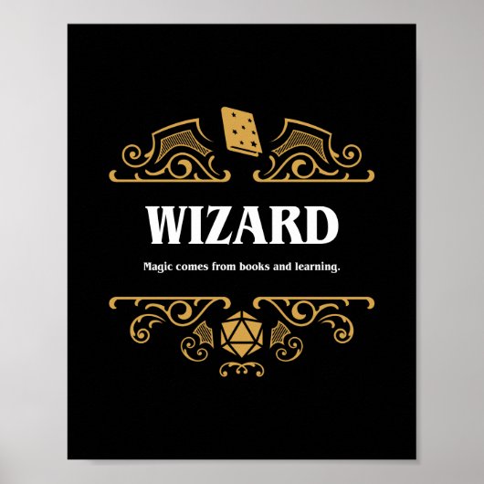 Wizard Class Tabletop RPG Gaming Poster (Vorne)