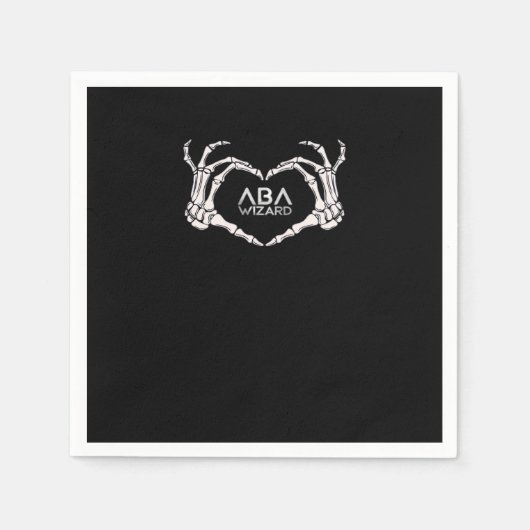 Wizard Classic - Skeleton Hands Herz Serviette (Vorderseite)