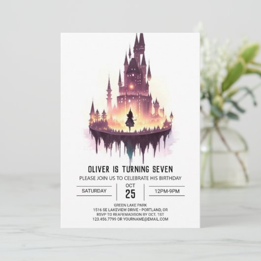 Wizard Custom Birthday Einladung (Stehend Vorderseite)