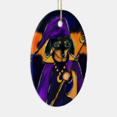 WIZARD-DACKEL KERAMIK ORNAMENT (Rechts)