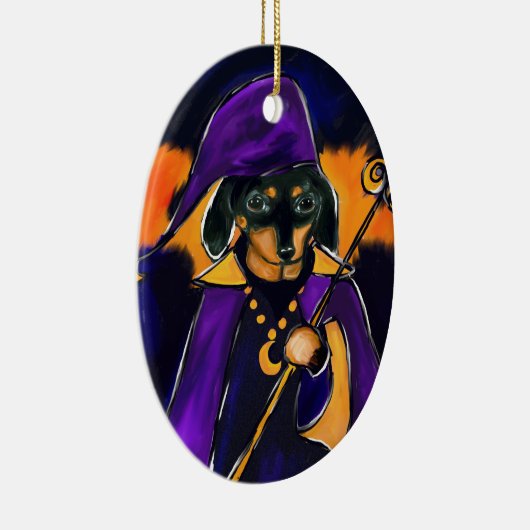 WIZARD-DACKEL KERAMIK ORNAMENT (Rechts)