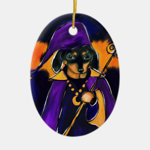 WIZARD-DACKEL KERAMIK ORNAMENT