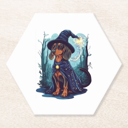 Wizard-Dackel � Magische Dackel Untersetzer (Vorderseite)