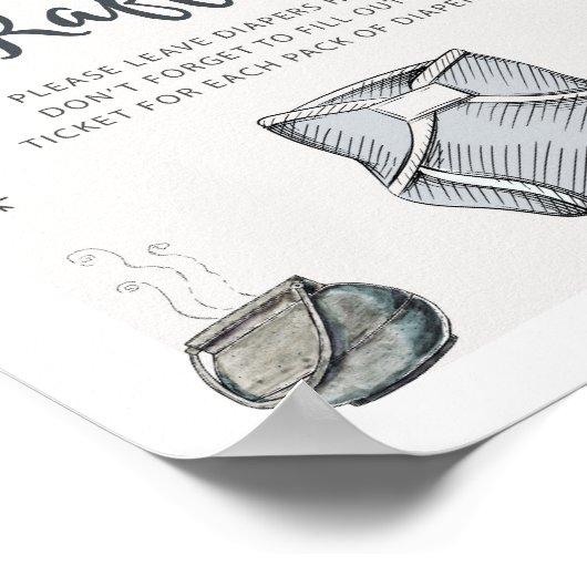 Wizard Diaper Raffle Sign Poster (Ecke)