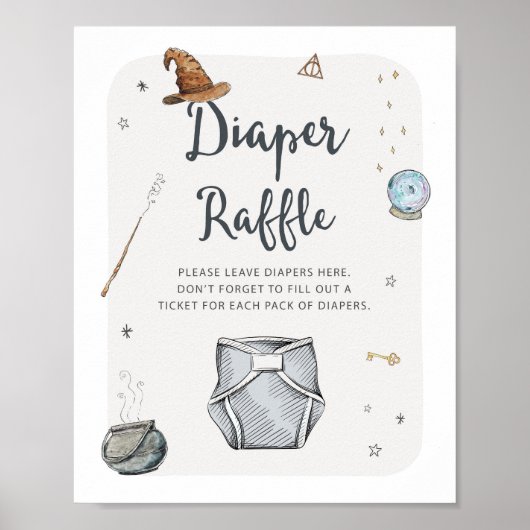 Wizard Diaper Raffle Sign Poster (Vorne)