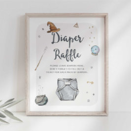 Wizard Diaper Raffle Sign Poster