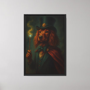 Wizard Dog in Hat Leinwand Art Print