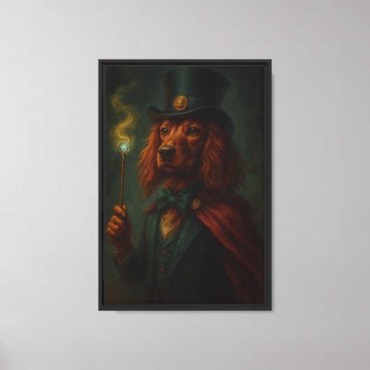 Wizard Dog in Hat Leinwand Art Print (Vorderseite)