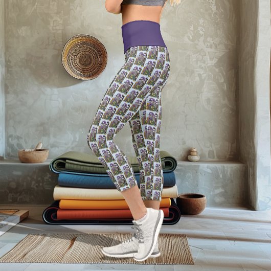 Wizard Dragon Fantasy Lila Capri Leggings