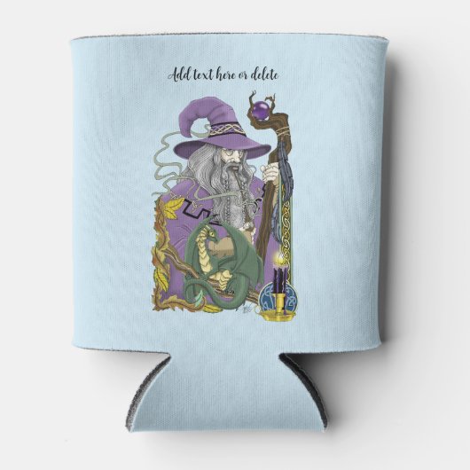 Wizard Dragon Fantasy Lila Dosenkühler (Vorderseite)