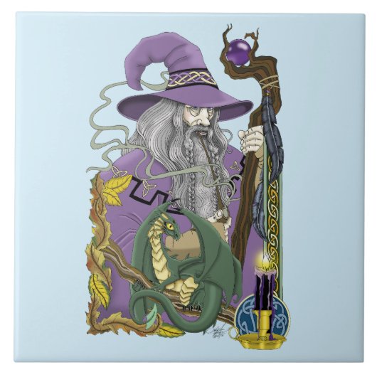 Wizard Dragon Fantasy Lila Fliese (Vorderseite)