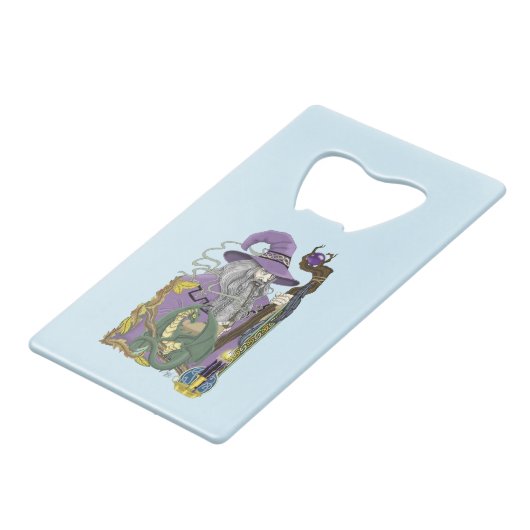 Wizard Dragon Fantasy Lila Geldbeutel Flaschenöffner (Vorderseite Schrägansicht)