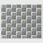 Wizard Dragon Fantasy Lila Geschenkpapier (Flach)