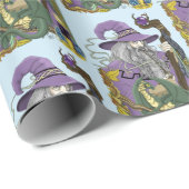 Wizard Dragon Fantasy Lila Geschenkpapier (Rolleneckpunkt)