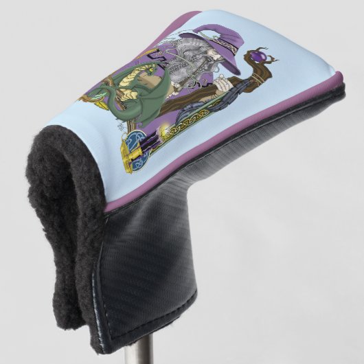 Wizard Dragon Fantasy Lila Golf Headcover (3/4 Vorderseite)