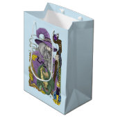 Wizard Dragon Fantasy Lila Mittlere Geschenktüte (Vorderseite Schrägansicht)