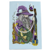 Wizard Dragon Fantasy Lila Mittlere Geschenktüte (Vorderseite)