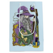 Wizard Dragon Fantasy Lila Mittlere Geschenktüte (Rückseite)