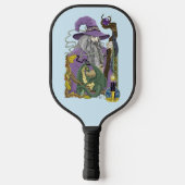 Wizard Dragon Fantasy Lila Pickleball Schläger (Rückseite)