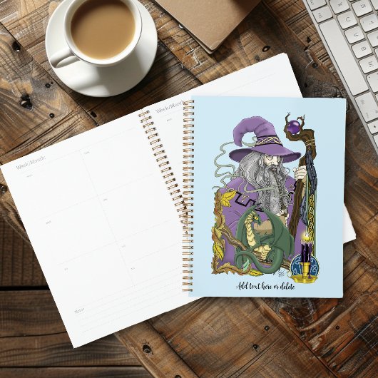 Wizard Dragon Fantasy Lila Planer