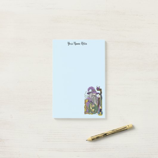 Wizard Dragon Fantasy Lila Post-it Klebezettel (Auf Schreibtisch)