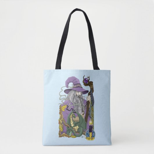 Wizard Dragon Fantasy Lila Tasche (Vorderseite)