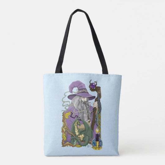 Wizard Dragon Fantasy Lila Tasche (Rückseite)