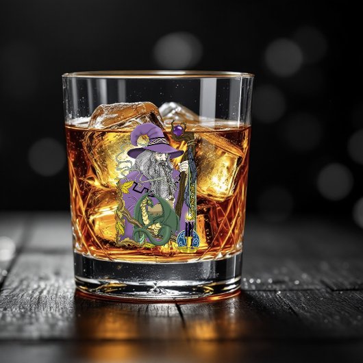 Wizard Dragon Fantasy Lila Whiskyglas