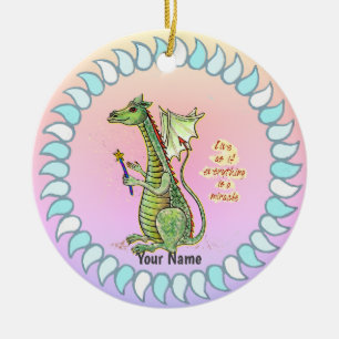 Wizard Dragon Keramik Ornament