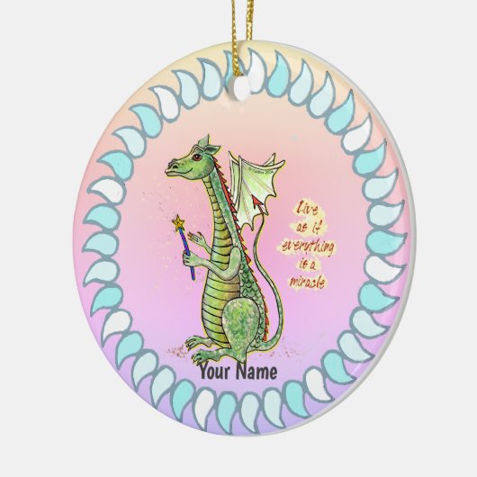 Wizard Dragon Keramik Ornament (Links)