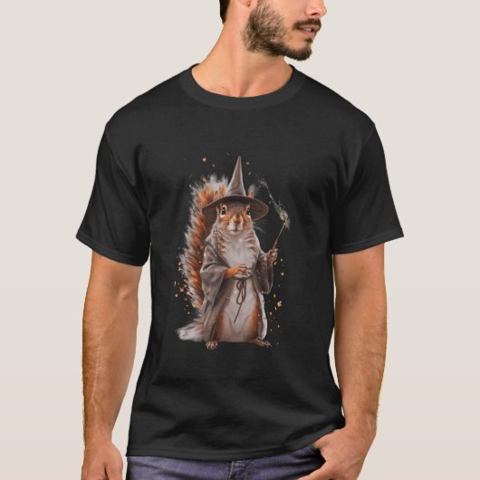 Wizard Eichhörnchen Fantasy Design T-Shirt (Vorderseite)