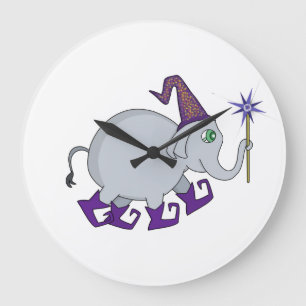 Wizard Elephant Große Wanduhr