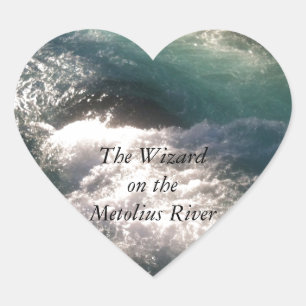 Wizard fällt auf den Metolius River Herz-Aufkleber