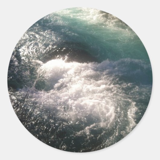 Wizard fällt auf den Metolius River Runder Aufkleber (Vorderseite)