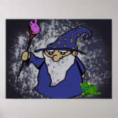 Wizard & Frog B&W Hintergrund Poster (Vorne)
