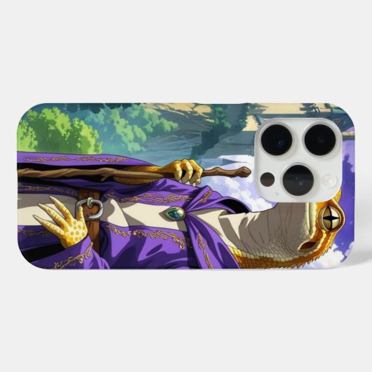 "Wizard Gecko – Retro Anime Medieval Magic Case-Mate iPhone Hülle (Rückseite (Horizontal))