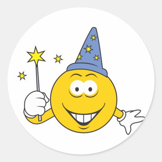 Wizard-Gesicht Runder Aufkleber (Vorderseite)