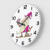 Wizard Gnome with Large Diamond Gemstone Große Wanduhr (Winkel)