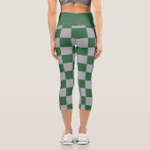 Wizard Green und Grau Checkered Capri Leggings (Rückseite)