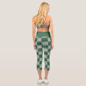 Wizard Green und Grau Checkered Capri Leggings (Rückseite)