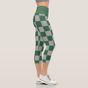 Wizard Green und Grau Checkered Capri Leggings