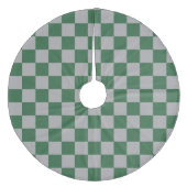 Wizard Green und Grau Checkered Fleece Weihnachtsbaumdecke (Vorderseite)