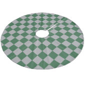 Wizard Green und Grau Checkered Fleece Weihnachtsbaumdecke (Schrägansicht)