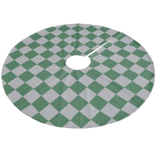Wizard Green und Grau Checkered Fleece Weihnachtsbaumdecke (Schrägansicht)