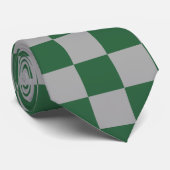Wizard Green und Grau Checkered Krawatte (Gerollt)
