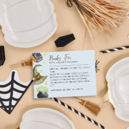 Wizard Halloween Boy Book Request Baby Dusche Begleitkarte