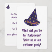 Wizard Hat Halloween Costume Party Einladungen (Vorne/Hinten)