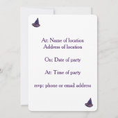 Wizard Hat Halloween Costume Party Einladungen (Rückseite)